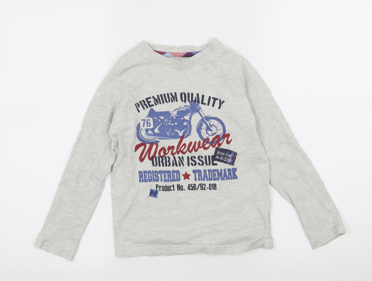 F&F Boys Grey  Jersey Basic T-Shirt Size 7-8 Years  - Motorcycle