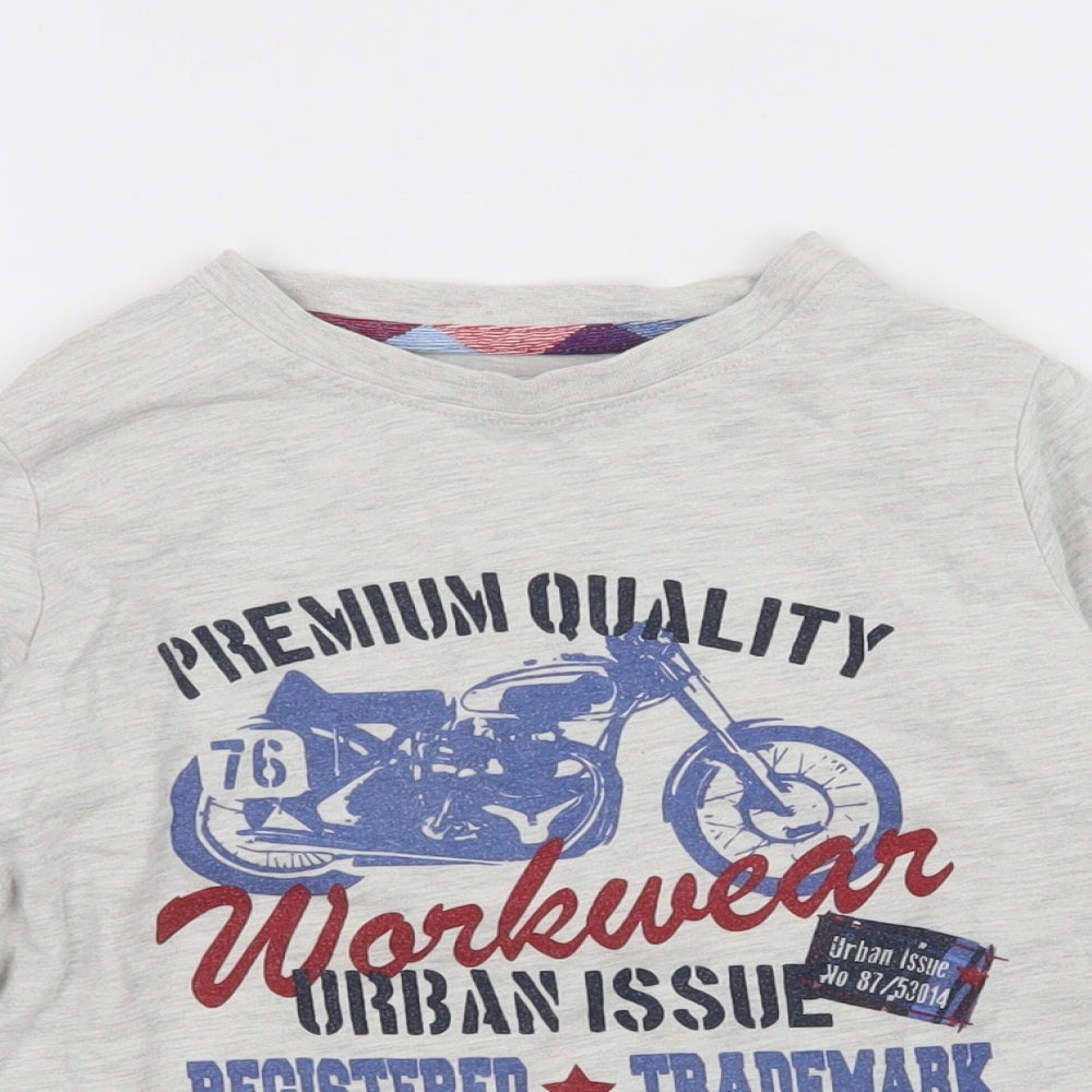 F&F Boys Grey  Jersey Basic T-Shirt Size 7-8 Years  - Motorcycle