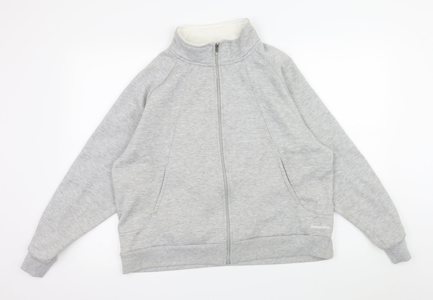 Diadora Womens Grey  Jersey Full Zip Sweatshirt Size 20