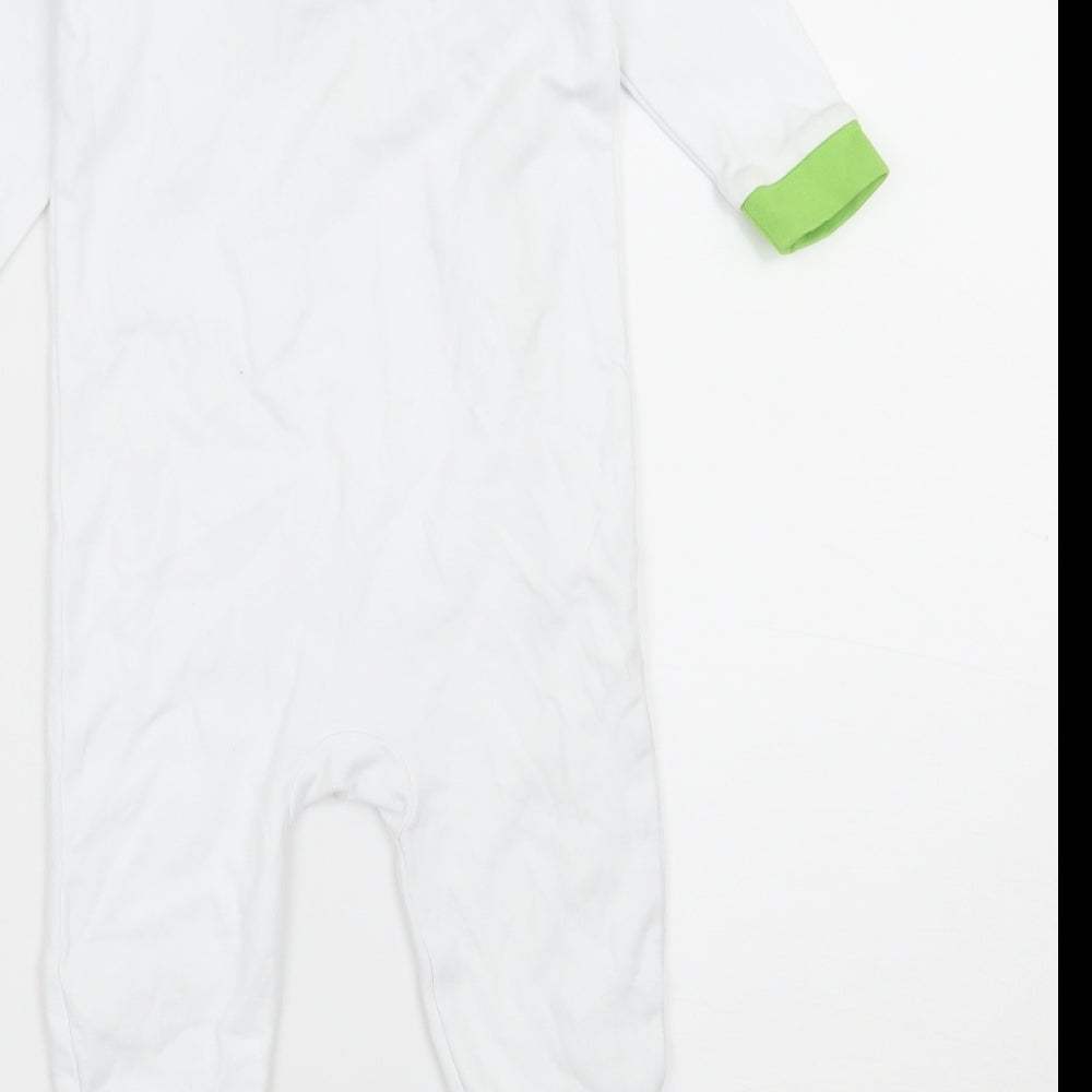 NEXT Boys White Geometric Jersey Babygrow One-Piece Size 12-18 Months  - Dinosaur