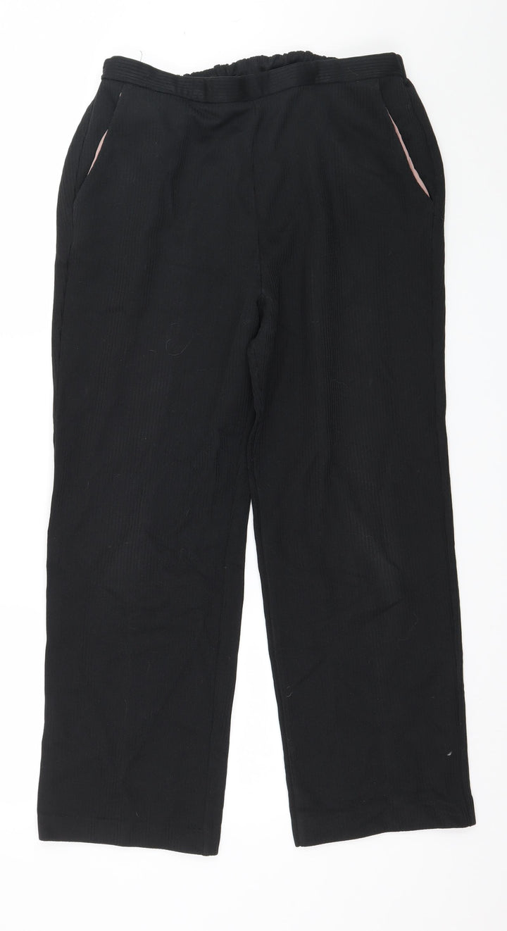 Variations Womens Black Jogger Trousers Size 34 in L26 in