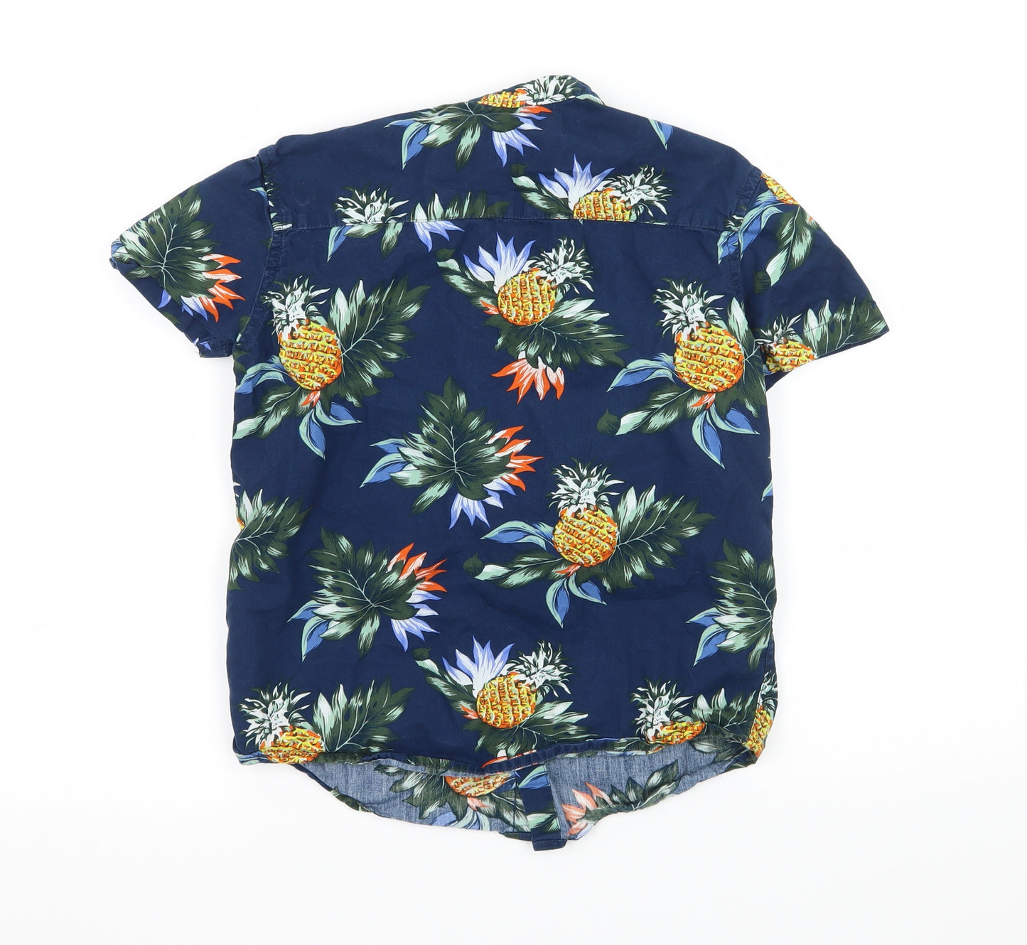 George Boys Blue Floral  Basic Button-Up Size 8-9 Years