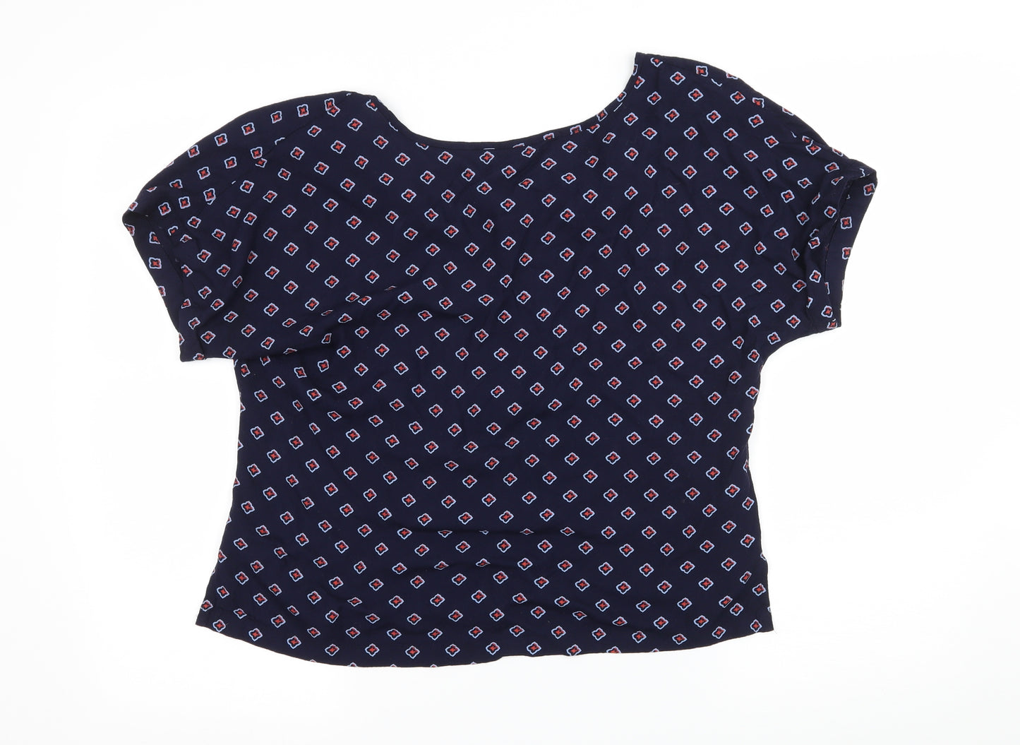 Marks and Spencer Womens Blue Geometric  Basic Blouse Size 12