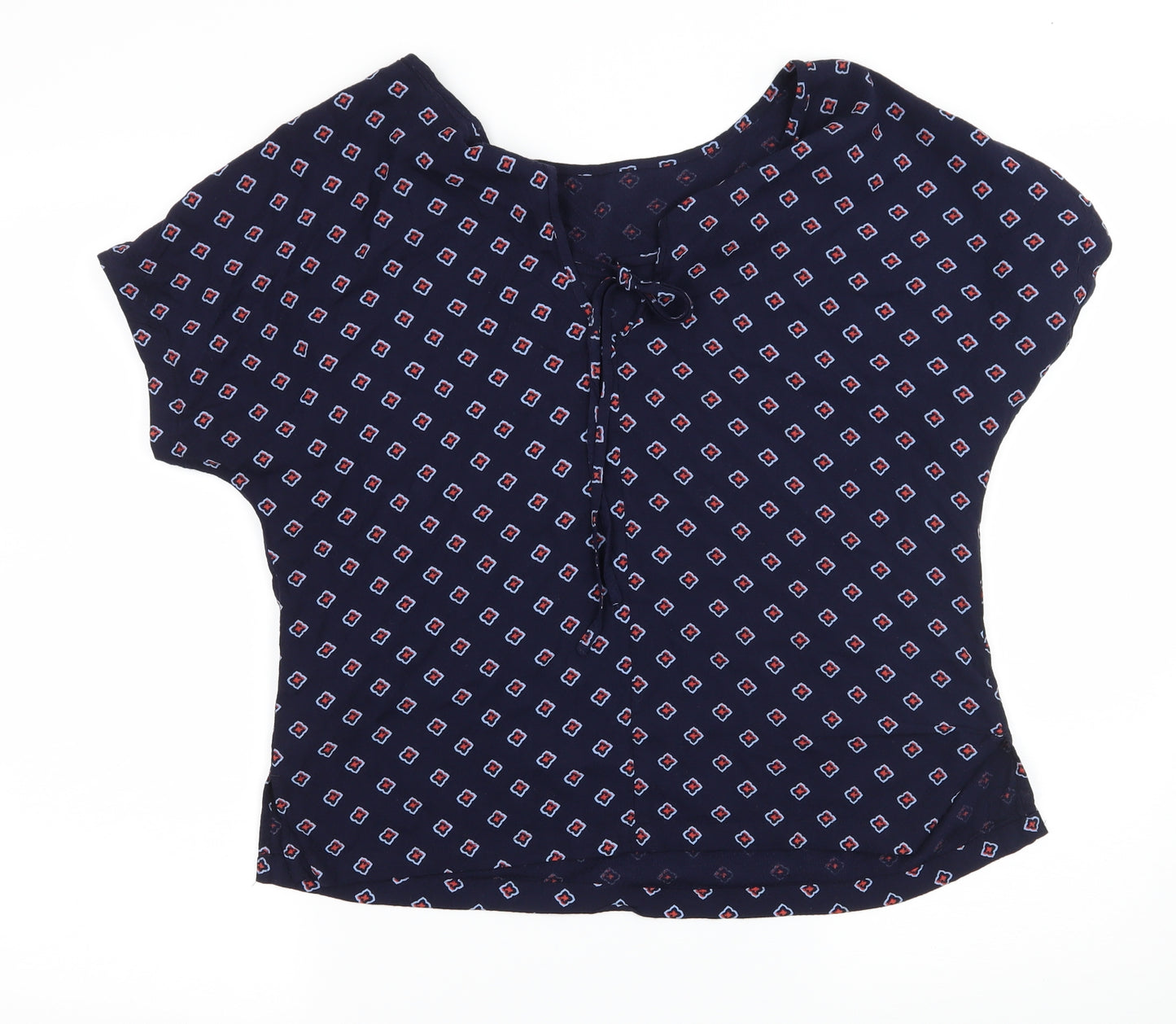 Marks and Spencer Womens Blue Geometric  Basic Blouse Size 12