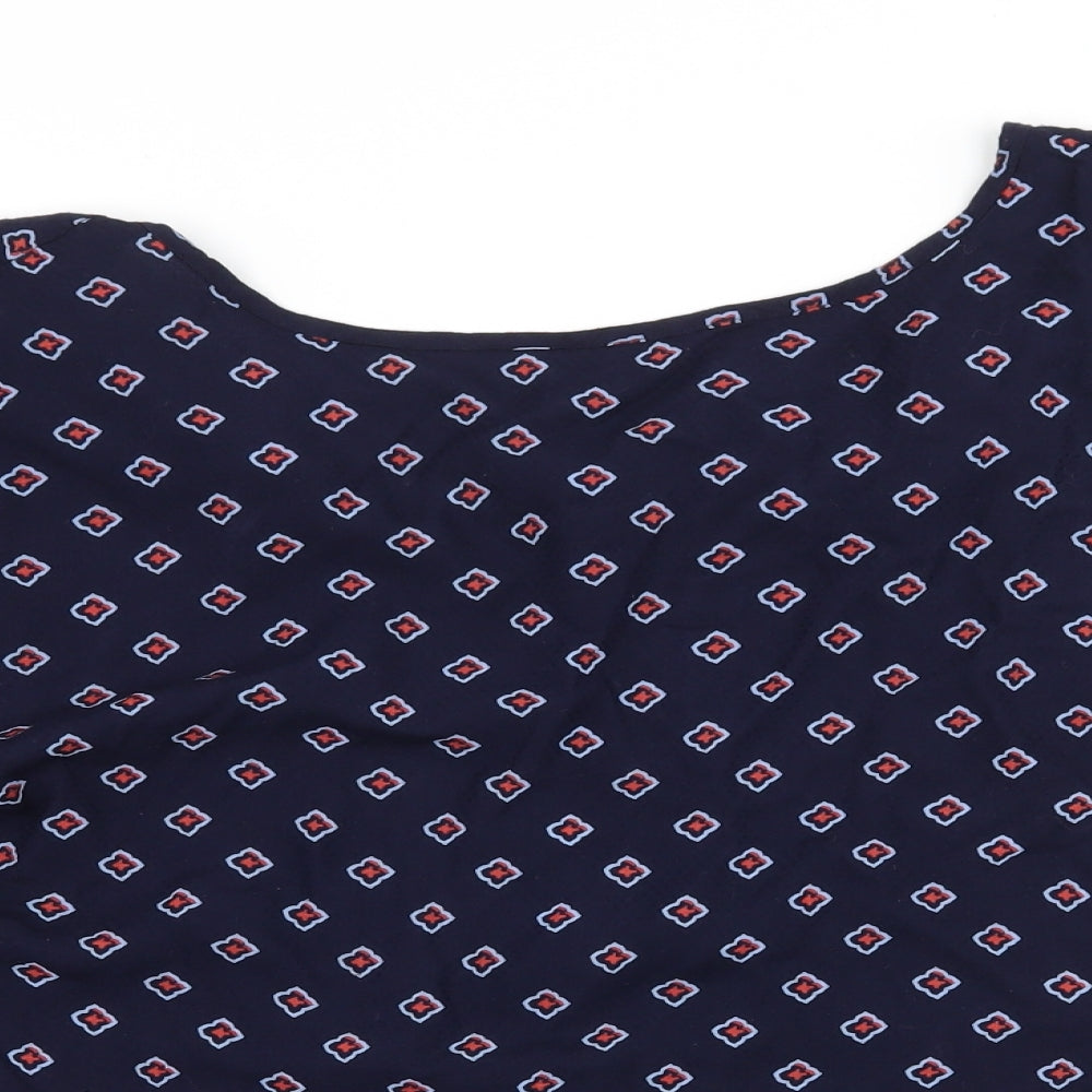 Marks and Spencer Womens Blue Geometric  Basic Blouse Size 12