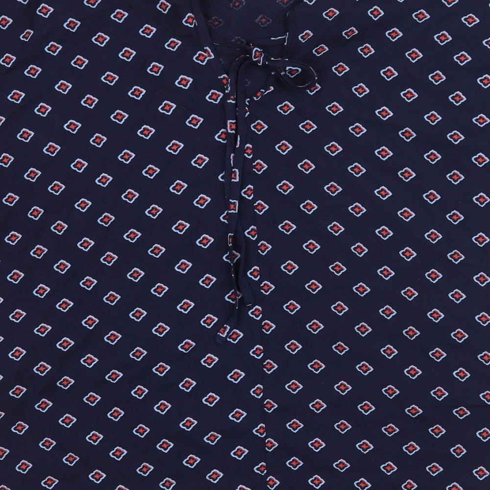 Marks and Spencer Womens Blue Geometric  Basic Blouse Size 12