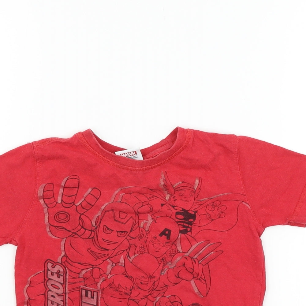 Marvel Boys Red   Basic T-Shirt Size 3-4 Years  - marvel