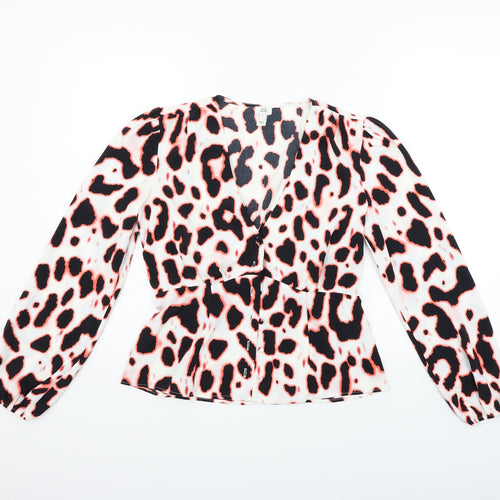 River Island Womens White Geometric  Basic Blouse Size 8