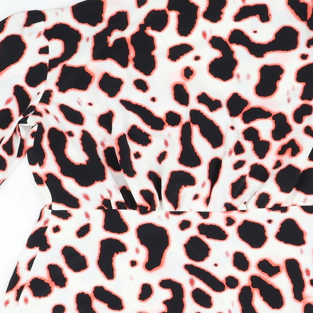 River Island Womens White Geometric  Basic Blouse Size 8