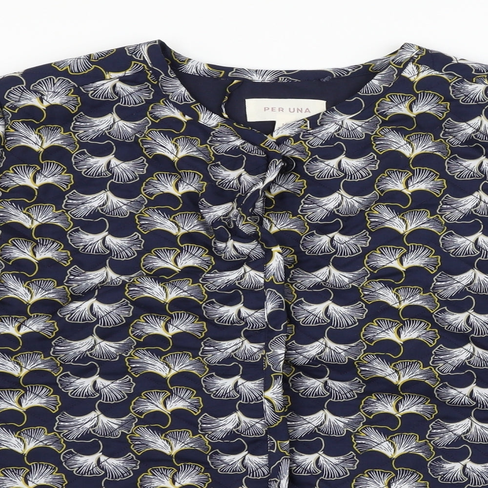 Per Una Womens Blue Geometric  Jacket  Size 14