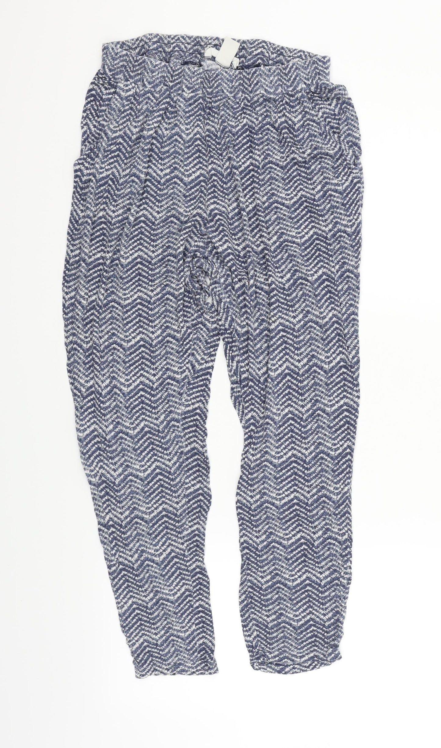 H&M Womens Blue Geometric  Trousers  Size M L24 in