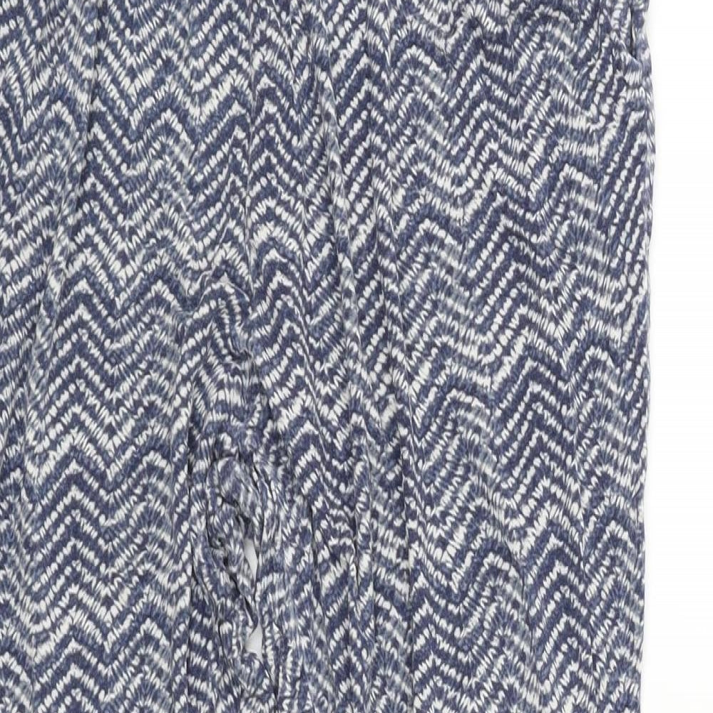 H&M Womens Blue Geometric  Trousers  Size M L24 in
