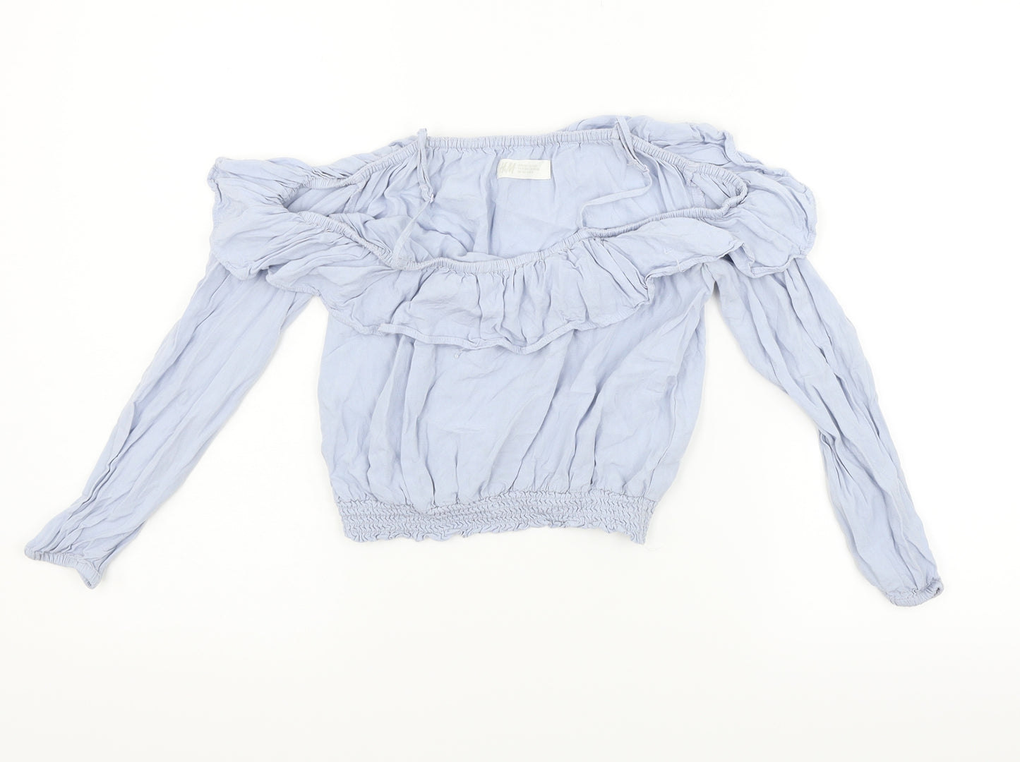 H&M Girls Blue   Basic Blouse Size 10-11 Years