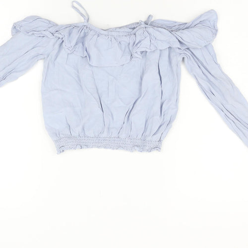 H&M Girls Blue   Basic Blouse Size 10-11 Years