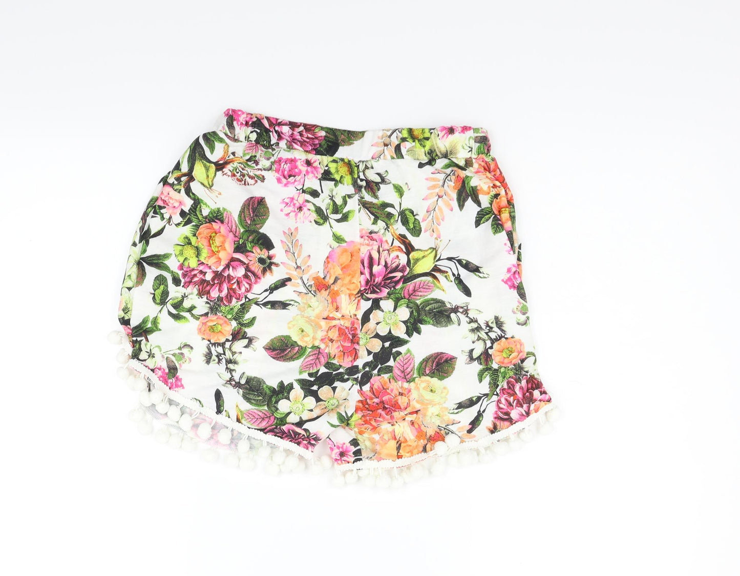 Pink Boutique Womens White Floral  Cut-Off Shorts Size 12