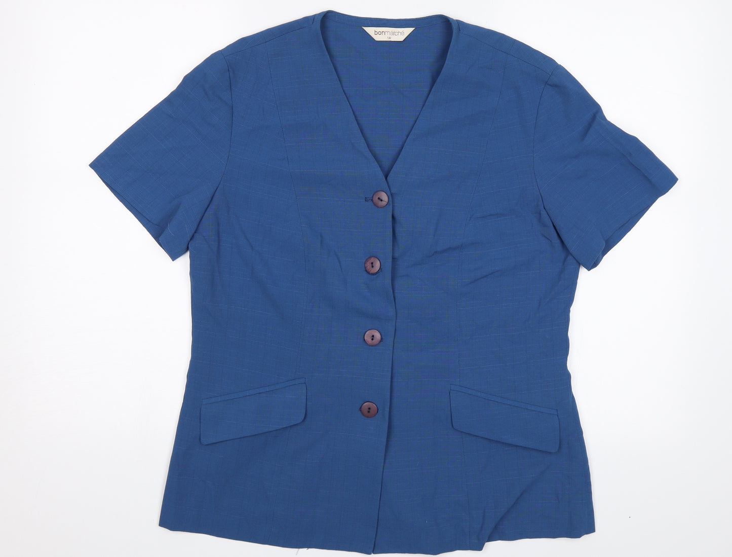 Bonmarché Womens Blue   Basic Button-Up Size 14