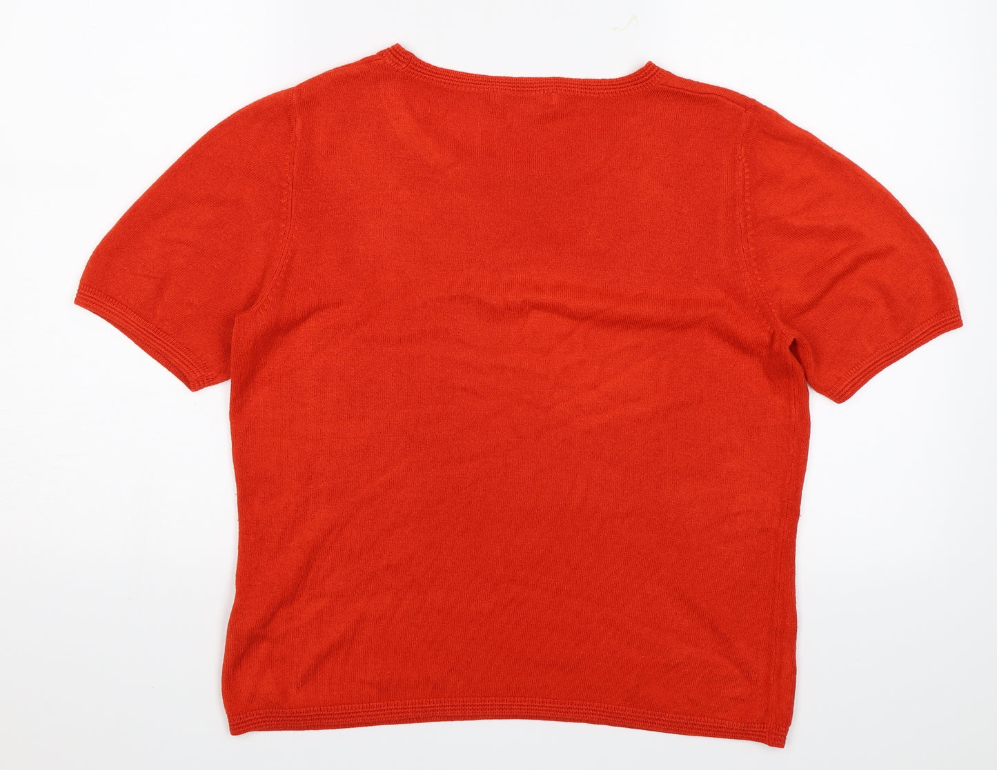 M&S Womens Red   Jersey T-Shirt Size 12