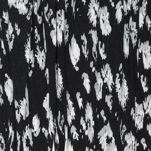 Peacocks Womens Black Floral  Harem Trousers Size 8 L28 in