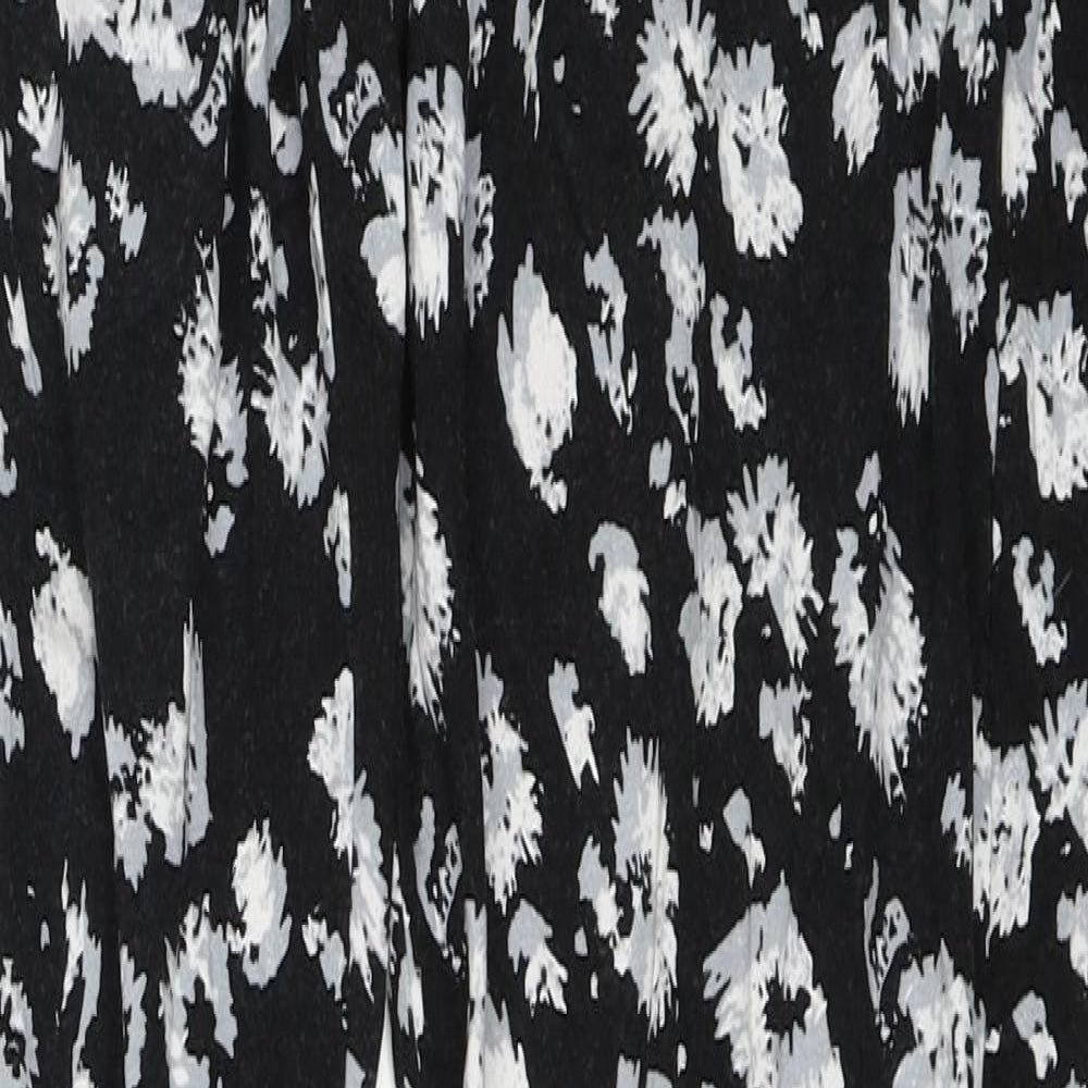 Peacocks Womens Black Floral  Harem Trousers Size 8 L28 in