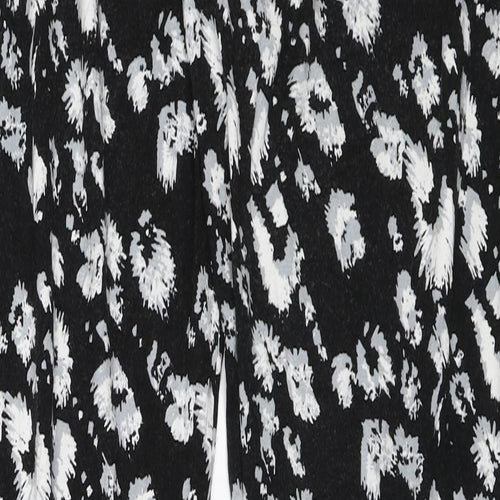 Peacocks Womens Black Floral  Harem Trousers Size 8 L28 in