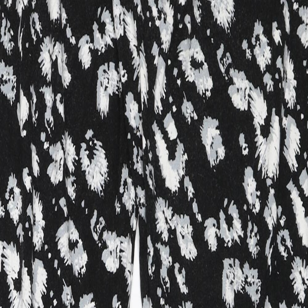 Peacocks Womens Black Floral  Harem Trousers Size 8 L28 in