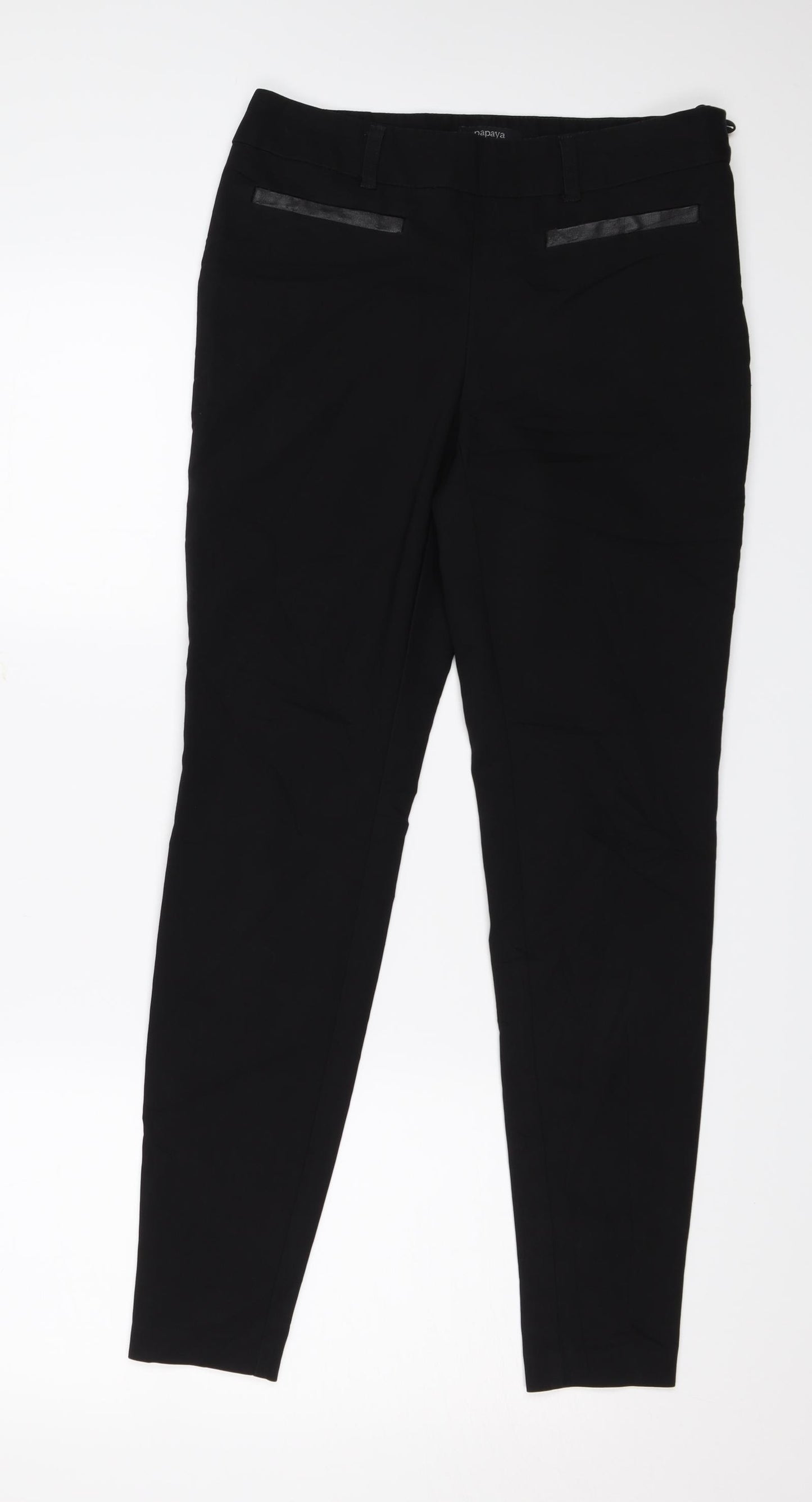Papaya Womens Black   Trousers  Size 8 L27 in