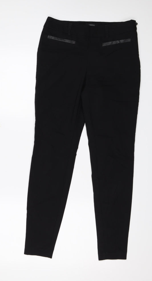 Front view of Papaya women’s black trousers, size UK 8, 27-inch leg