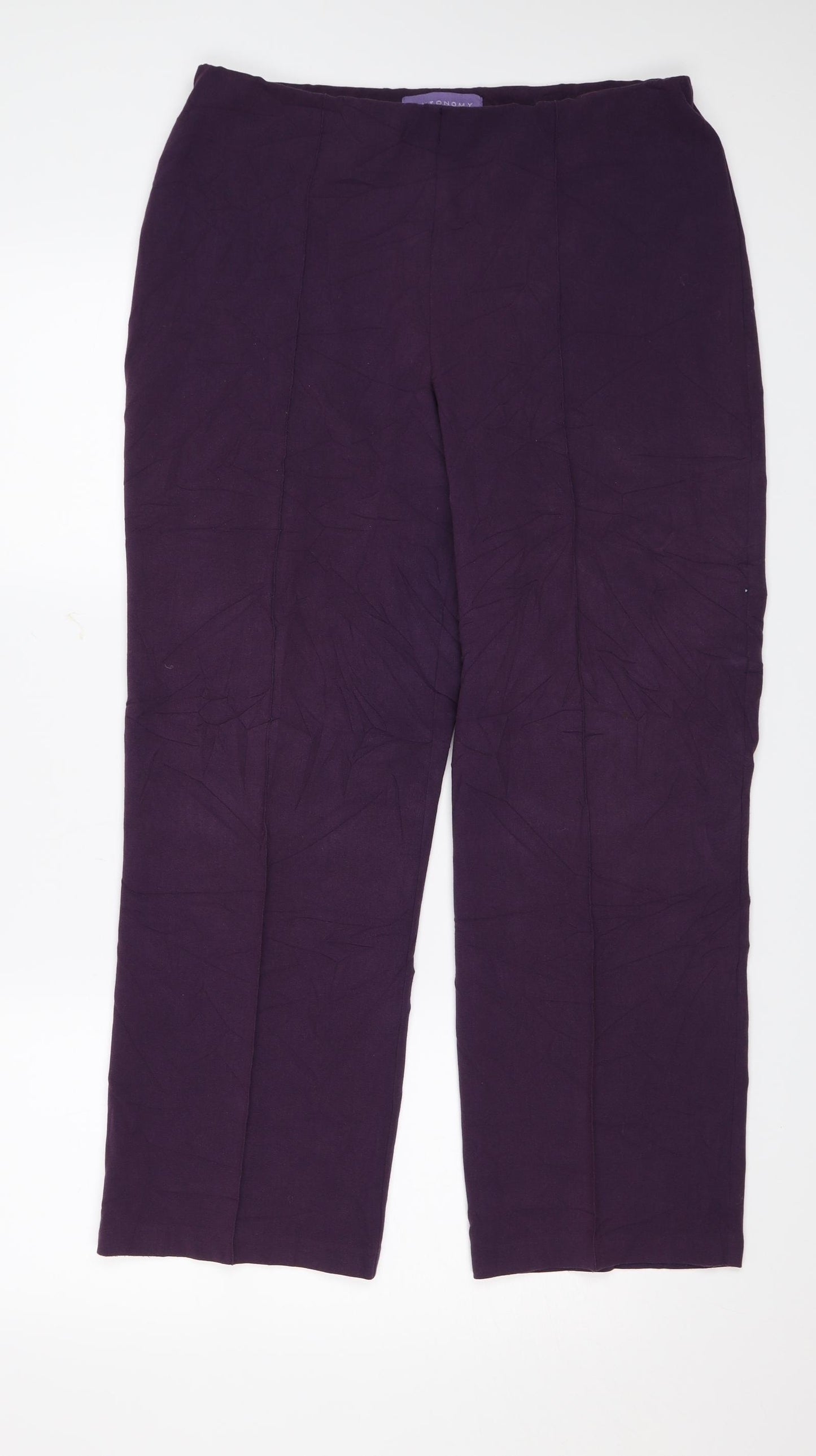 Autonomy Womens Purple   Capri Trousers Size 12 L24 in