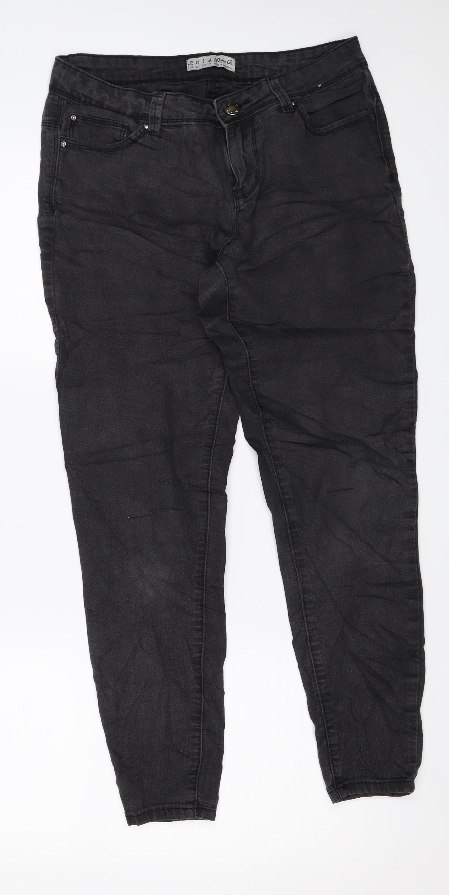 Denim & Co. Womens Black   Skinny Jeans Size 12 L25 in