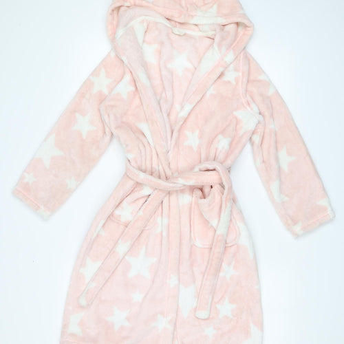 M&S Girls Pink Solid  Top Robe Size 9-10 Years  - Stars