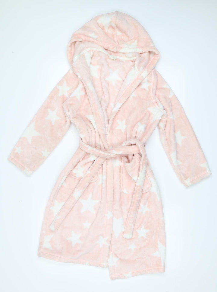 M&S Girls Pink Solid Top Robe Size 9-10 Years - Stars