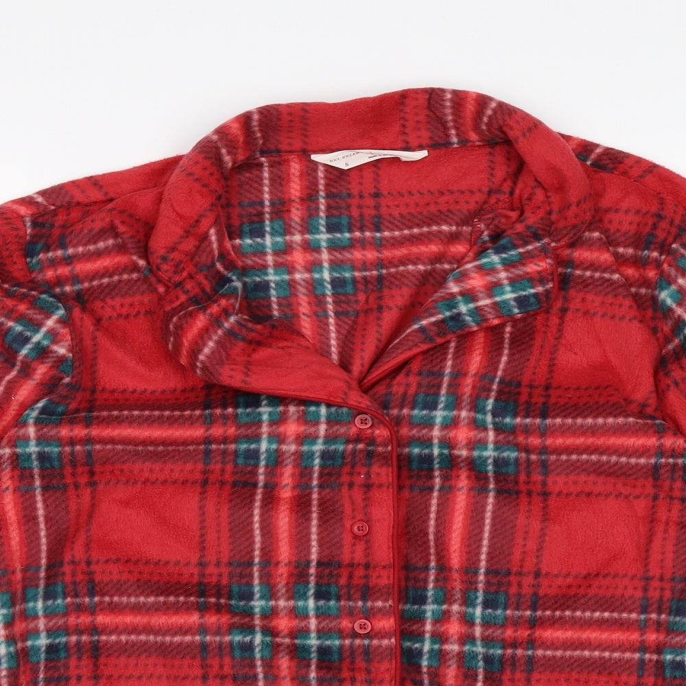 Day Dreams Womens Red Plaid  Top Pyjama Top Size S