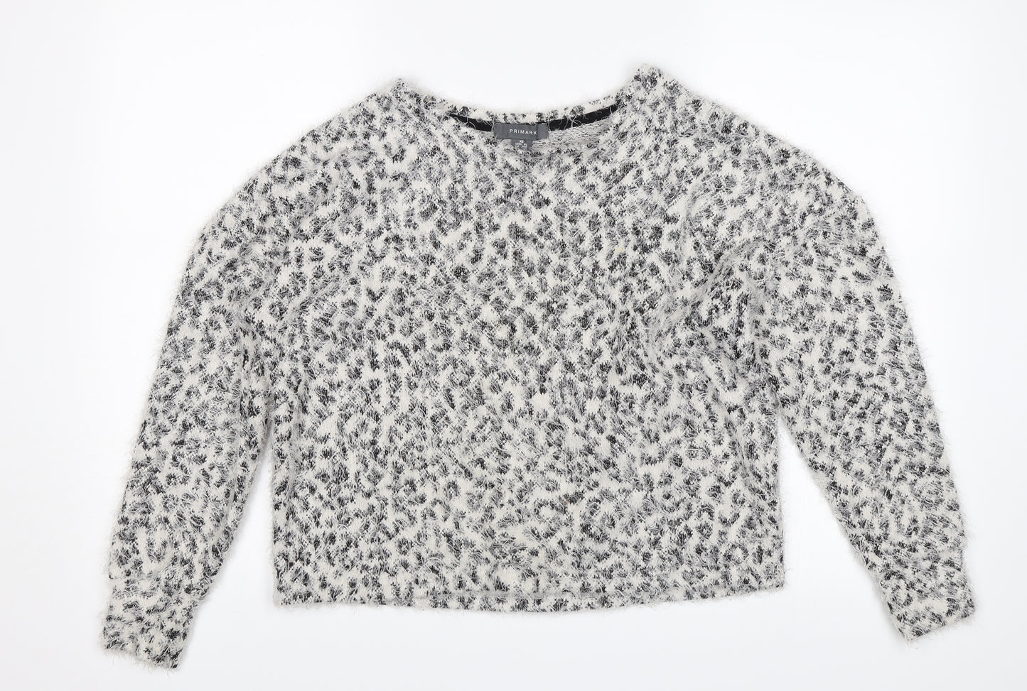 Primark Womens White Animal Print  Pullover Jumper Size XS