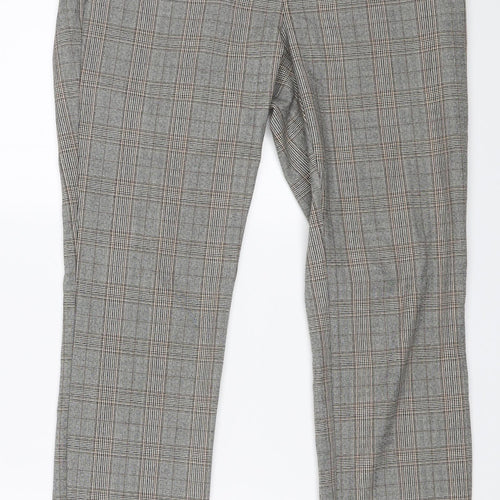 Zara Womens Grey Plaid  Trousers  Size M L25 in