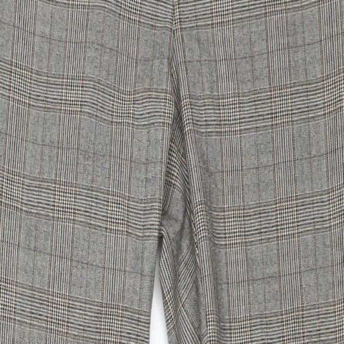 Zara Womens Grey Plaid  Trousers  Size M L25 in