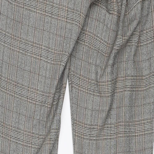 Zara Womens Grey Plaid  Trousers  Size M L25 in