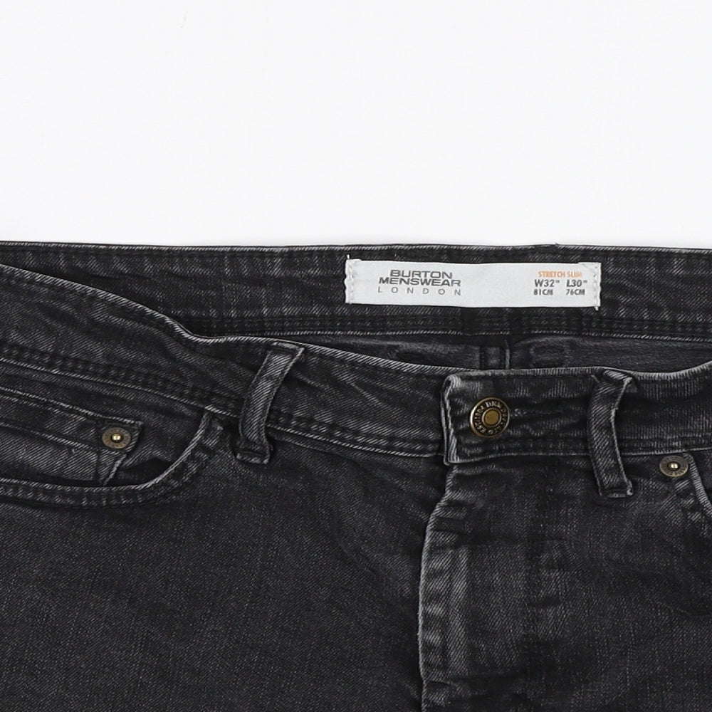 Burton Mens Black  Denim Bermuda Shorts Size 32