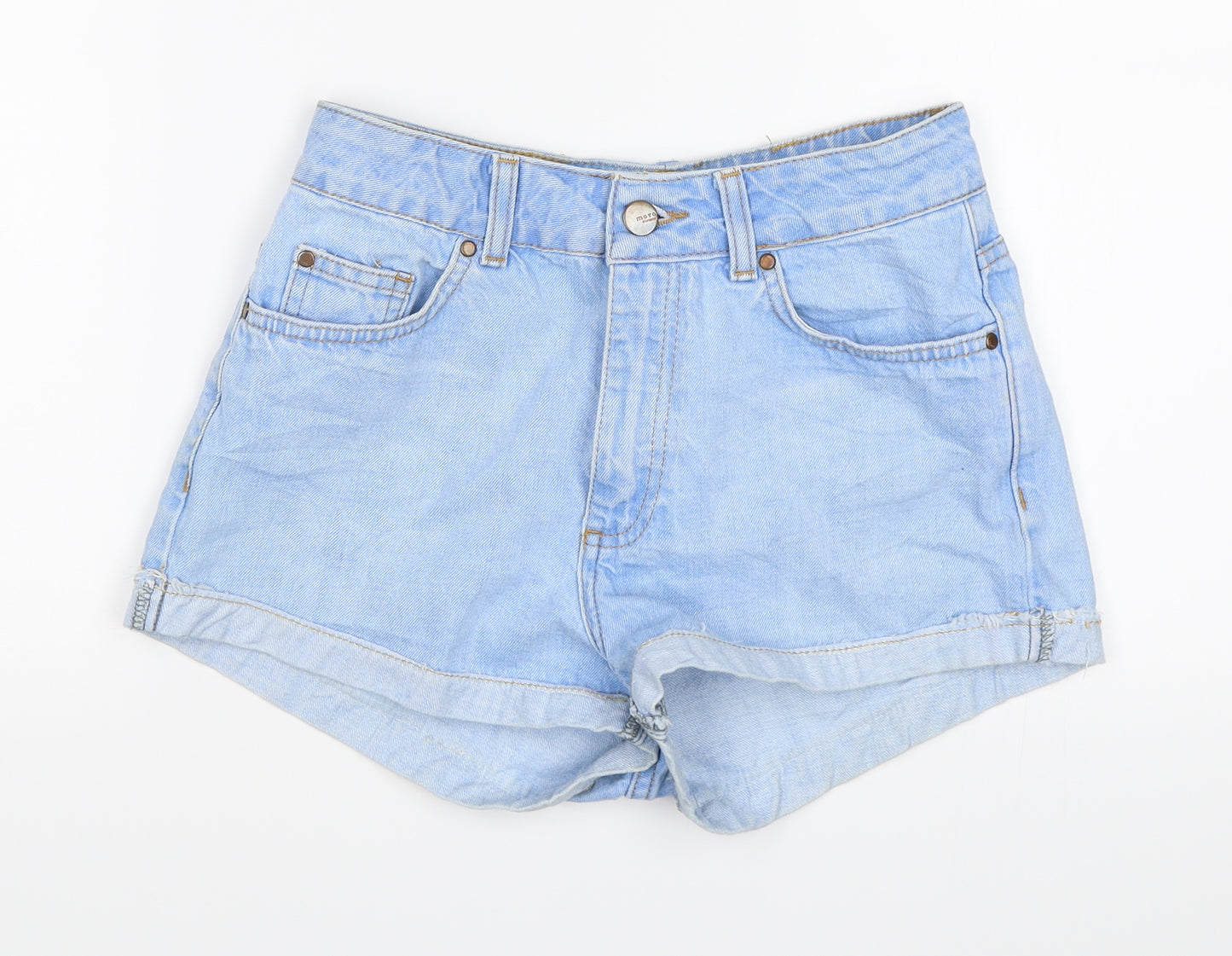 Topshop Womens Blue  Denim Cut-Off Shorts Size 10