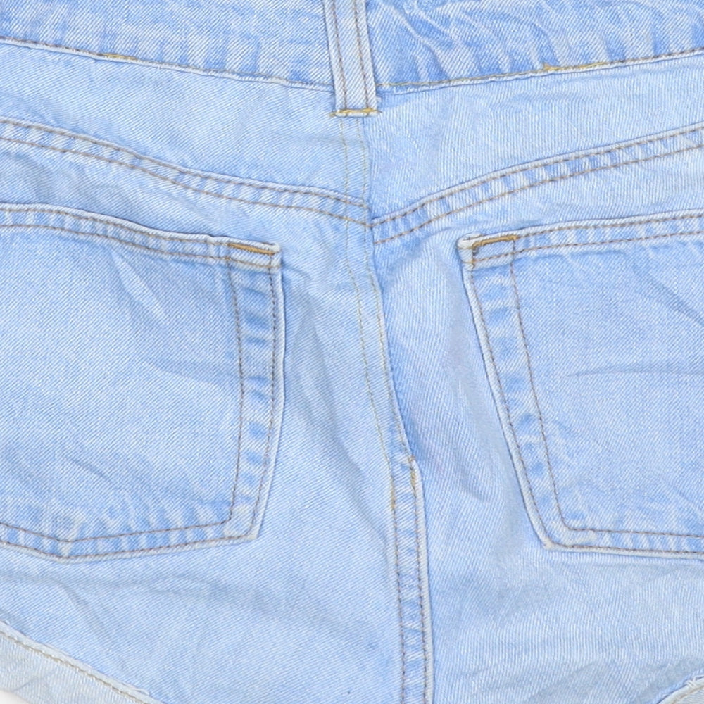 Topshop Womens Blue  Denim Cut-Off Shorts Size 10