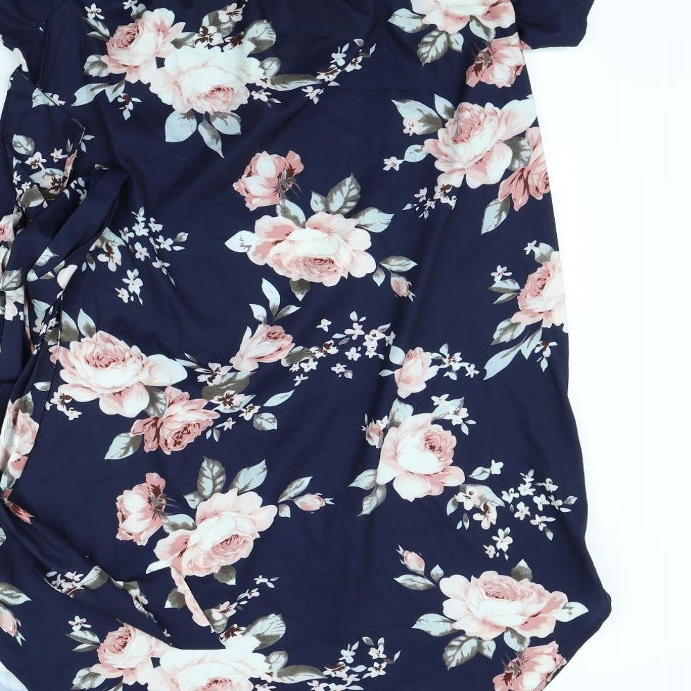 Yoins Womens Blue Floral  Mini  Size L