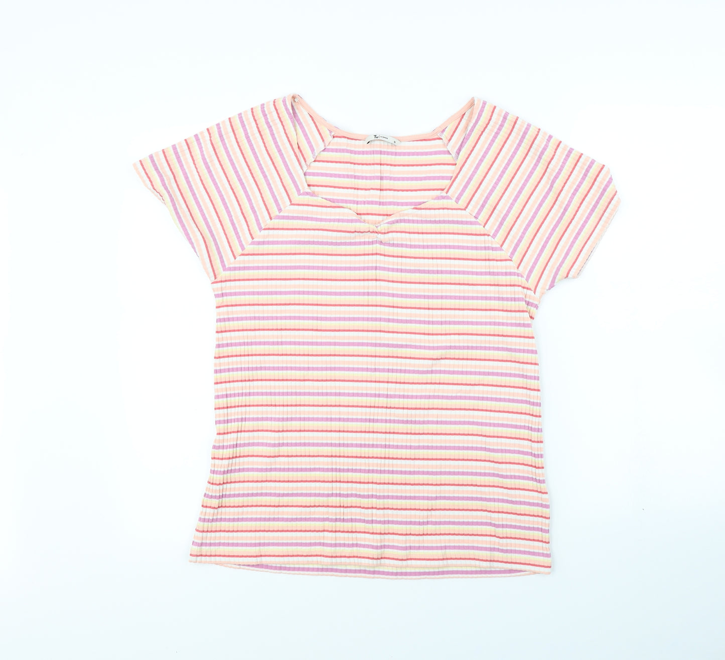 TU Womens Multicoloured Striped  Basic T-Shirt Size 18