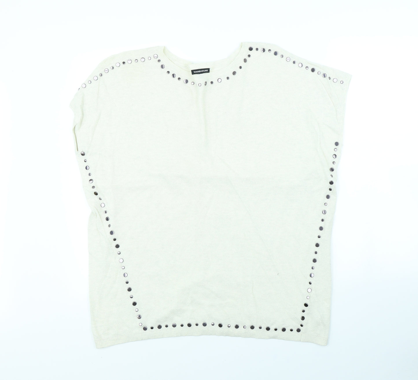 Warehouse Womens White   Pullover Jumper Size 10