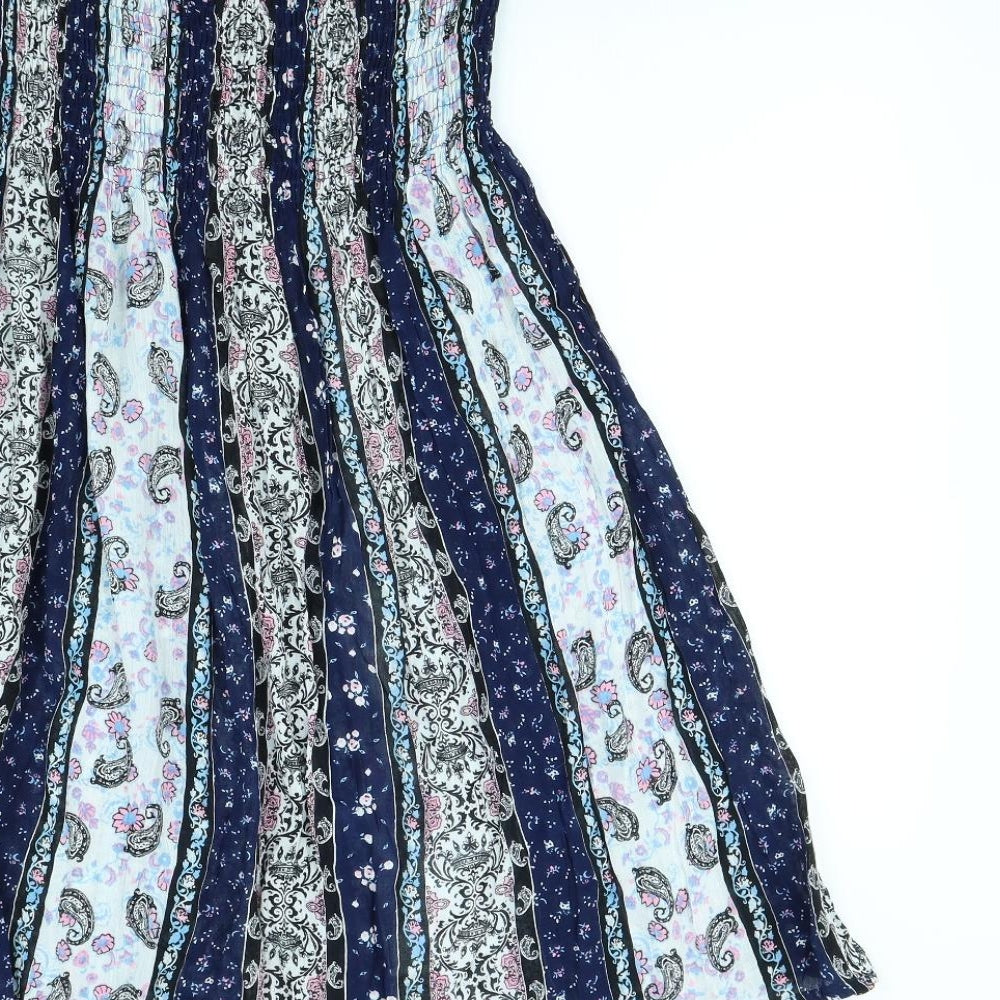 Cerulean Womens Blue Striped  Fit & Flare  Size M