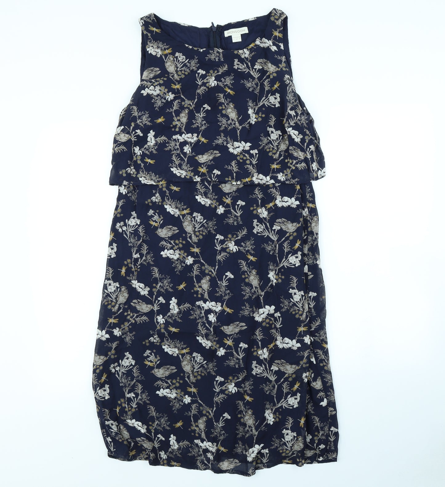 Monsoon Womens Blue Floral  Fit & Flare  Size 12