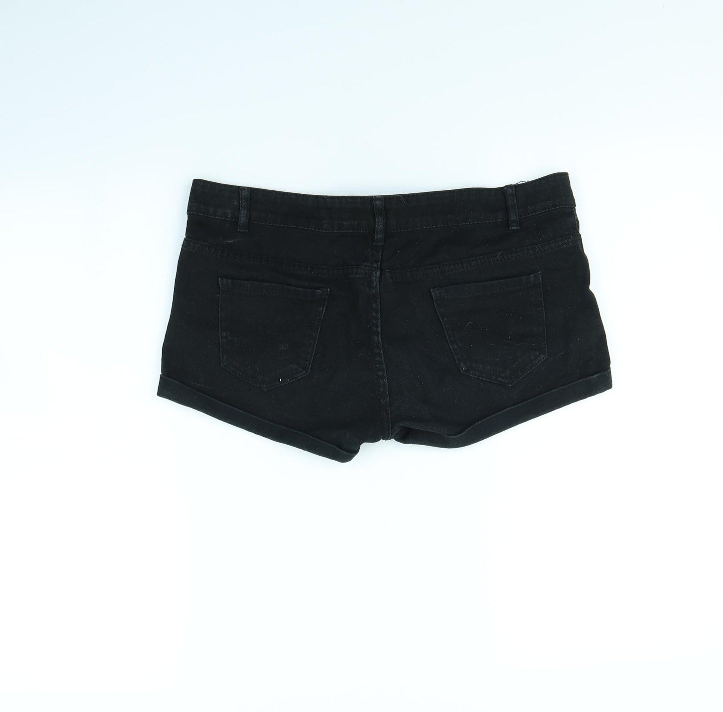 Denim & Co. Womens Black   Cut-Off Shorts Size 12