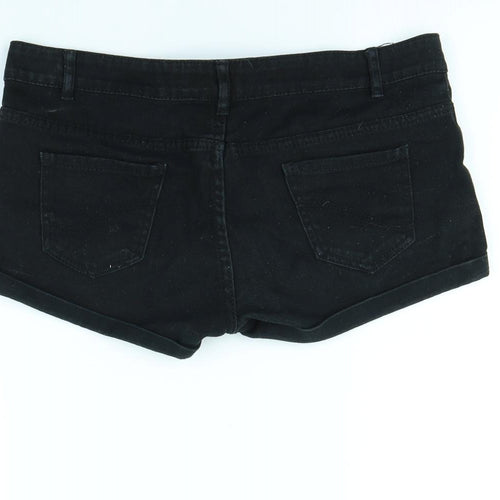 Denim & Co. Womens Black   Cut-Off Shorts Size 12