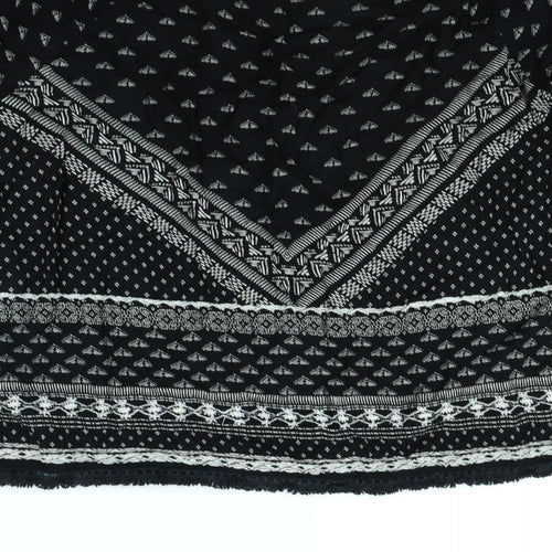 New Look Womens Black Geometric  Basic Blouse Size 12