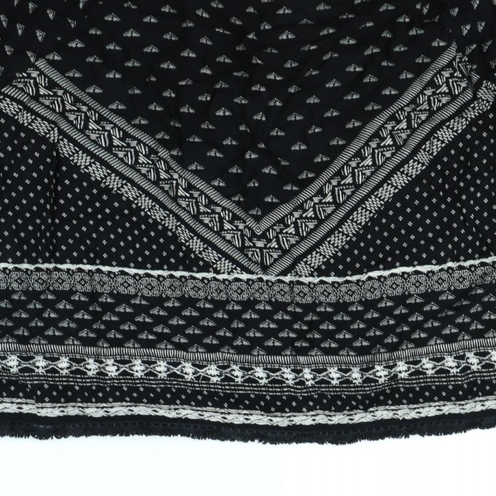 New Look Womens Black Geometric  Basic Blouse Size 12