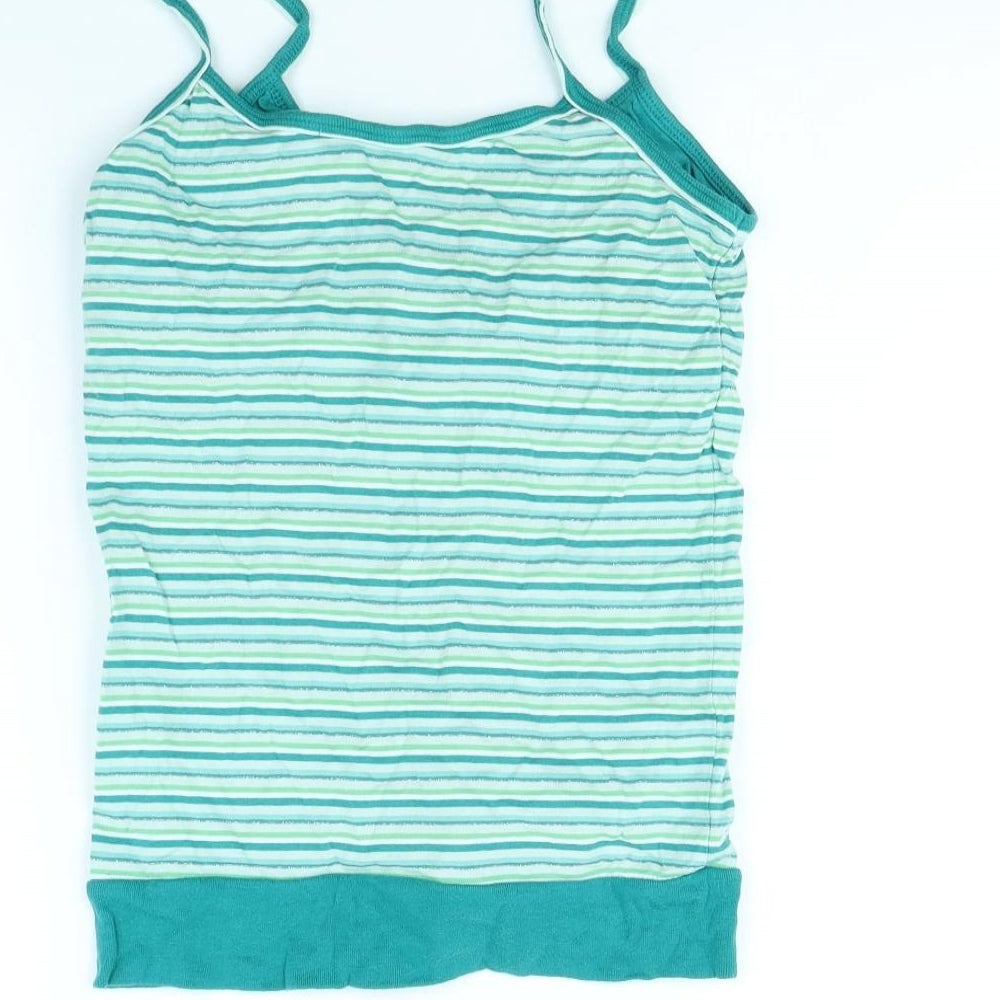 NEXT Womens Green Striped  Basic T-Shirt Size 8