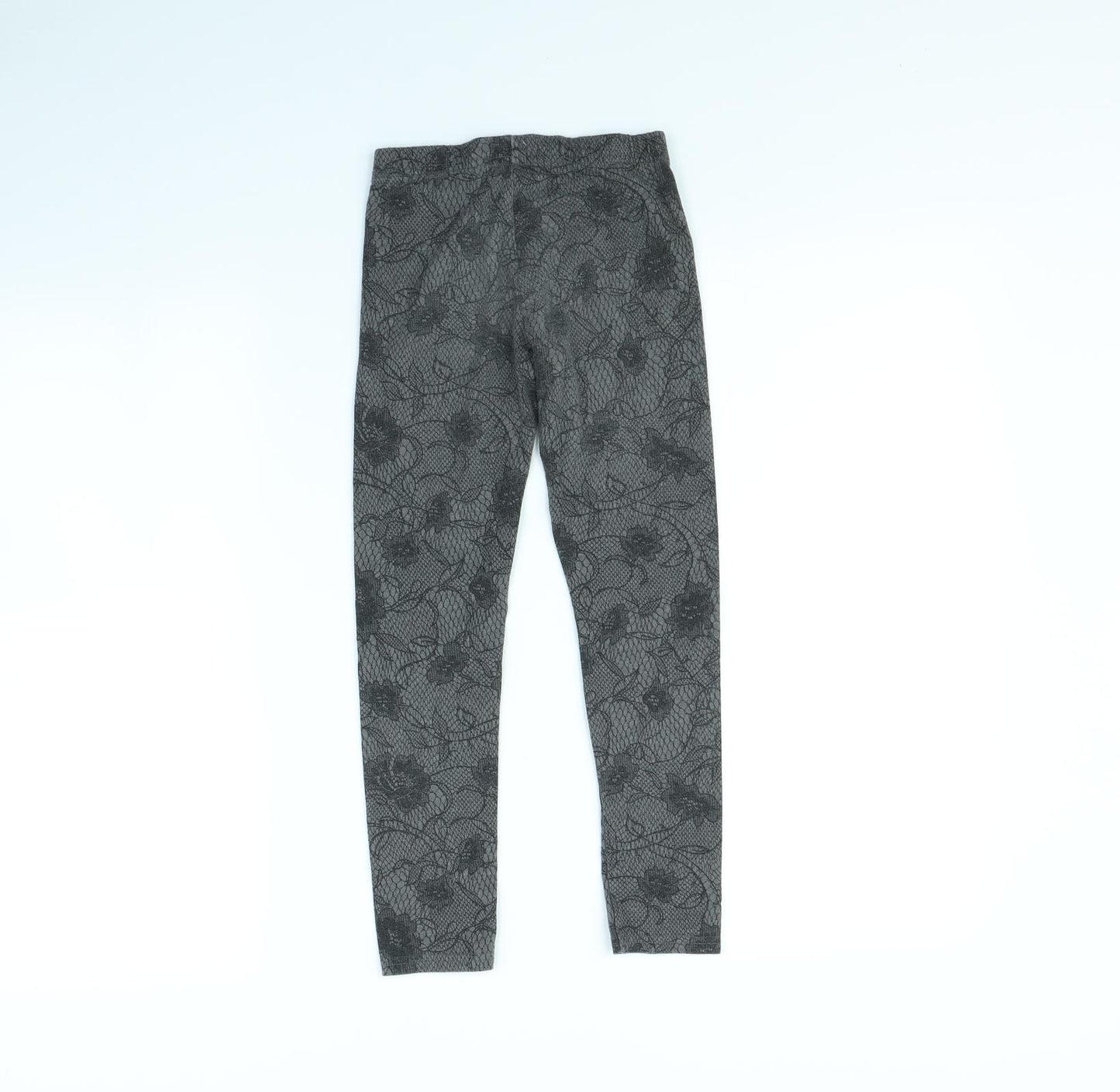 F&F Girls Grey Geometric  Capri Trousers Size 8 Years